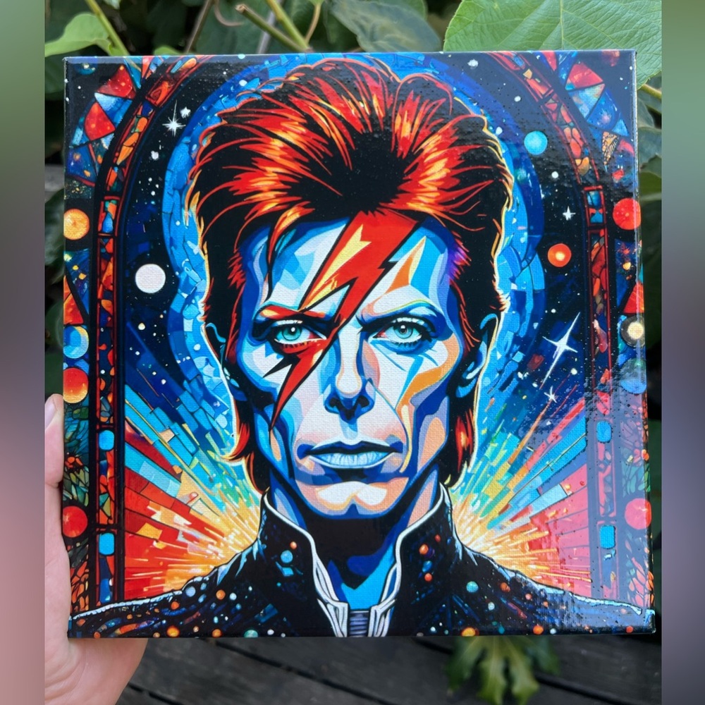 David Bowie digital art print on stretched canvas